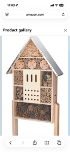 lot 4651104 image: Navaris Insect House with Stakes - Extra Large Wooden Bug Hotel 22.4 H x 15 W - Bee, Butterfly, Ladybug Natural Nesting Habitat for Garden and Yard - Retail $73