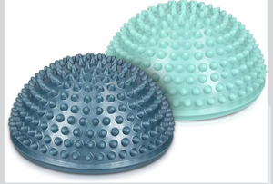 lot 4651119 image: Navaris 2X Hedgehog Balance Pods - Set of 2 Spiky Fitness Domes for Sports, Foot Massage, Stability Training, Balancing in Multiple Colors - Retail $30