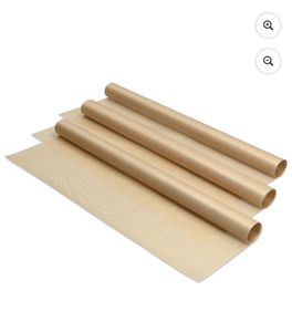 lot 4651121 image: Navaris 3x Reusable Baking Sheets - 13x16 (33x40cm) Parchment Paper for Baking Oven - Durable Non-Stick PTFE Teflon Sheet Baking Mats - Reversible Baking Tray - Set of 3 Pieces - Retail $13