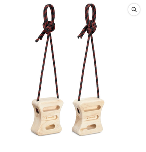 lot 4651174 image: Navaris Rock Climbing Fingerboards - Set of 2x Wooden Hangboard Fingerboard Hanging Block for Training Fingers, Rock Climbers - Bouldering Hang Blocks - Retail $58