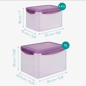 lot 4651182 image: Navaris Polypropylen Microwave Safe Airtight Food Storage Container (2 Count) - Retail $28