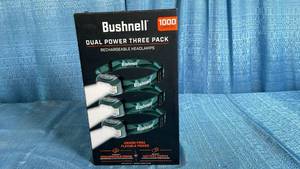 lot 3011 image: Bushnell 1000 Lumens Rechargeable Headlamp 3-Pack