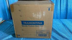 lot 3014 image: Tramontina 4-Piece Stackable Cast Iron Set