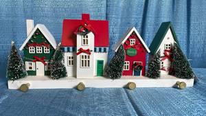 lot 5002 image: Threshold Christmas Village Display with Lighted Houses