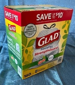 lot 6029 image: Glad Force Flex Drawstring Trash Bags