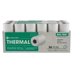 lot 6046 image: Members Mark Thermal Receipt Paper Rolls, 2 14 X 85