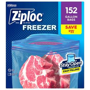 lot 6075 image: Ziploc Easy Open Tabs Freezer Gallon Bags