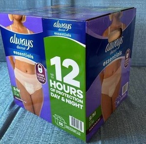 lot 6078 image: Always Discreet Essentials Maximum SM Underwear - 56 Count