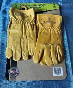 lot 6087 image: Plainsman Premium Cabretta Yellow Leather Gloves 2 Pairs (Small)
