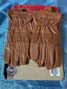 lot 6088 image: Plainsman Premium Cabretta Brown Leather Gloves 2 Pairs (X-Large)