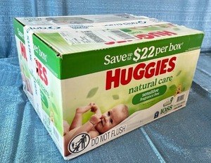 lot 6097 image: Huggies Natural Care Sensitive Baby Wipe Refill  Fragrance Free