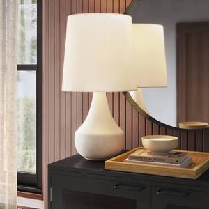 lot 6106 image: 21.75x11.5 Montreal Wren Assembled Table Lamp White - Threshold�� Ceramic Base, No Assembly Required