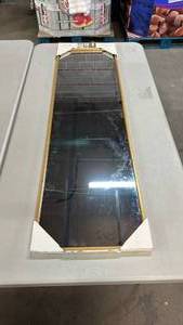 lot 6108 image: Over-the-Door Mirror Metal Brass - Threshold�� Modern Full Body, Space-Saving Design