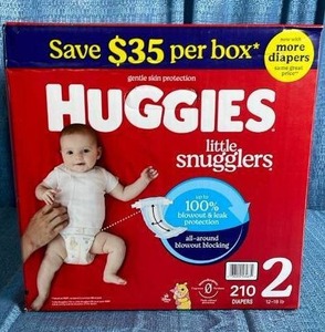 lot 7001 image: Huggies Little Snugglers Size 2 Diapers Box 210 Ct