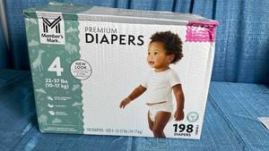 lot 7015 image: Members Mark Premium Diapers Size 4 (198 CT)