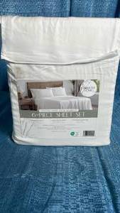 lot 7062 image: Harmony Home Queen Size 6-Piece Sheet Set - White