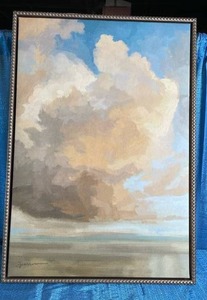 lot 7097 image: Framed Cloud Study Oil Painting