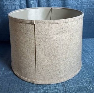 lot 7109 image: Natural Linen Drum Lampshade