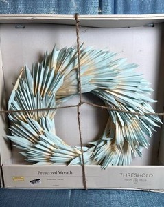 lot 7111 image: Threshold Palm Leaf Preserved Wreath - 20 inch