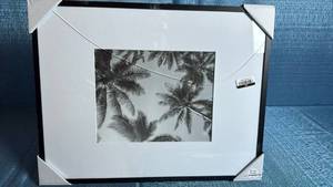 lot 7116 image: Palm Trees Black and White Framed Photography Print