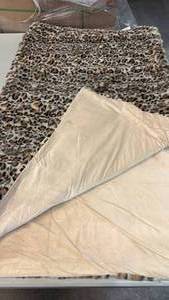 lot 7132 image: Luxurious Leopard Print Faux Fur Throw Blanket