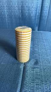 lot 7134 image: Price Tag Label Roll - White with Red Stripes