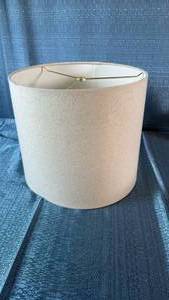 lot 7136 image: Mid Century Modern White Drum Lamp Shade