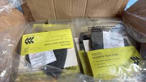 lot 8016 image: Reusable Fabric Face Mask - Charcoal Heather Gray