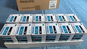 lot 8025 image: Philips 60W Incandescent Bulbs - 12 Pack