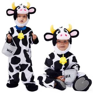 lot 500 image: Spooktacular Creations Unisex Toddler Cow Costume Jumpsuit Outfit with Milking Bucket for KIds Child Boys and Girls Halloween Costume Cosplay, Trick or Treat Farm Party Dress Up (3T(3-4yrs)) - Retail $24