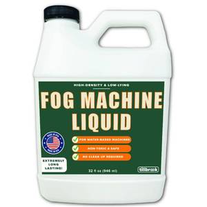 lot 511 image: Fog Machine Liquid - 32 oz Tillbrook Fog Machine Fluid - High Density & Long-Lasting Fog Juice - Low-Lying, Universal, Water-Based Solution for Spooky Halloween Parties, Haunted Houses, & Concerts - Retail $15