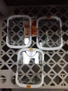 lot 513 image: Three Pack Meal Prep Containers - Retail $0