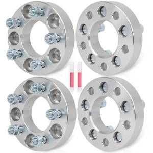 lot 522 image: OCPTY 4 PCS 1.25 (31.75mm) Wheel Spacers 5 Lug 5x4.5 to 5x108 (5x114.3to5x108) with 12x1.5 Studs fits for Hyundai for Honda for Acura for Lincoln for Jeep for Toyota ford Wheel spacers - Retail $77