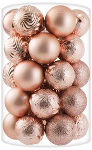 lot 547 image: 34ct Rose Gold Christmas Ball Ornaments Shatterproof Plastic Christmas Tree Decorations for Xmas Party Home Office Holiday Decor -Medium Size (2.36 60mm) - Retail $2,053