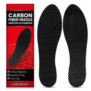 lot 549 image: LARXREHY Carbon Fiber Insole for Men & Women 1 Pair 1.5mm Thick Rigid Shoe Insert for Mortons Toe, Turf Toe, Hallux Rigidus & Arthritis - Alternative to Post Op Shoe(275mm) - Retail $16