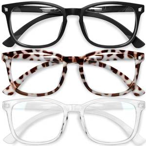 lot 566 image: Gaoye Stylish Blue Light Glasses for Woman - Computer Glasses for Blue Light Blocking - Lightweight Frames - 3 pack - Retail $10