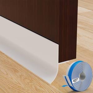 lot 571 image: SILIENTWERK T-Shaped Silicone Door Weather Stripping for Side, 1.37 in x 40 Ft Door Draft Stopper Shower Seal Strip for Door Frame & Windows and Shower Sweep Gaps(White) - Retail $27