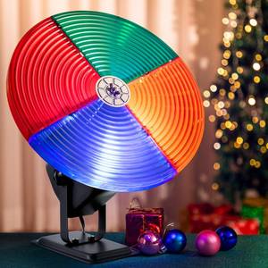 lot 596 image: Meonum Color Wheel for Christmas Tree with E27 LED Light, Quiet Smooth Rotating Color Wheel for Vintage Silver Tinsel Christmas Tree Decor Retro Indoor Holiday Decor, Patent Design Pending - Retail $56