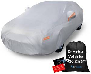 lot 600 image: EzyShade 10-Layer Car Cover Waterproof All Weather - See Vehicle Size-Chart - Car Covers for Automobiles & Car Snow Cover - Full Exterior Covers - Winter Rain Sun SUV Sedan. Size A4 (See SizeChart) - Retail $126