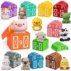 lot 609 image: Learning Toys for 1 2 3 Year Old Toddlers, 20pcs Farm Animals Barn Toys Finger Puppets for Kids,Montessori Counting Matching & Color Sorting Toy Set,Easter Christmas Birthday Gift for Baby Boys Girls - Retail $18