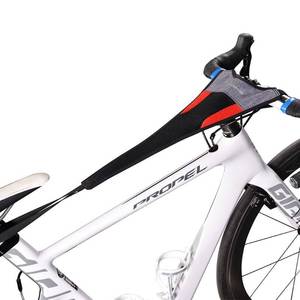 lot 628 image: ROCKBROS Bicycle Trainer Sweat Net Frame Guard Absorbs Sweat Black Red - Retail $12