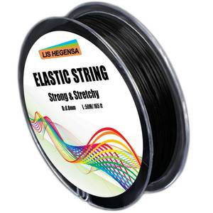 lot 631 image: LIS HEGENSA Elastic Bracelet String Cord Stretch Bead Cord for Jewelry Making and Bracelet Making Kits Transparent Stretchy String for Bracelets (Black 160ft50M(0.8mm)) - Retail $4