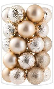 lot 645 image: 34ct Champagne Christmas Ball Ornaments Shatterproof Plastic Christmas Tree Decorations for Xmas Party Home Office Holiday Decor -Medium Size (2.36 60mm) - Retail $20