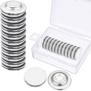lot 649 image: BBTO 24 Pieces Name Tags Magnets Magnetic Name Badge Round Adhesive Magnetic Pin Backs for Clothes with Plastic Storage Box for Circle Badges(Diameter of 2 cm 0.79 inch) - Retail $12