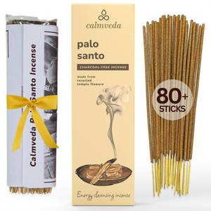 lot 666 image: Holy Palo Santo Incense Sticks - 80 Charcoal Free Incense, Made from Upcycled Flowers  Cleansing Incense Sticks Spiritual or Inciensos para Sacar Malas Energias - Retail $14