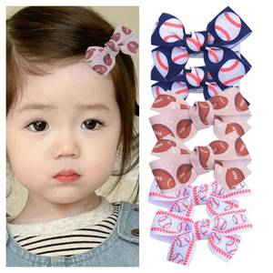 lot 681 image: MISSING TWOSdopbinbin Football Baseball Bow Hair Clip for Women Hair Accessories for Girls Bow Hair Clips for Womens Baseball Hair Clip for Fine Hair Non Slip Hair Barrettes for Women Thick Thin Hair, style 1