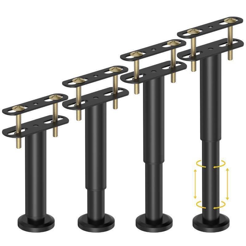 lot 23855 image: Wlrrcwdttc 4 Pcs Adjustable Height Bed Support Legs 7.08-12.6 inch, Bed Frame Center Support Legs for Bed FrameBed Center SlatFurniture, Heavy Duty Metal Bed Replacement Legs Bed Slats Support Legs