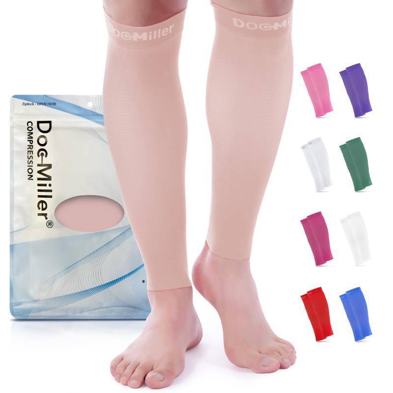lot 29224 image: Doc Miller Compression Calf Sleeve for Men & Women 15-20mmHg Graduated Support, Shin Splint Relief, Running & Sports Recovery, Knee High Calf Sleeves, 1 Pair
