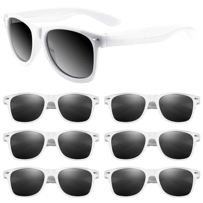 lot 39365 image: ASTARON Neon Novelty Sunglasses Novelty Sunglassesfor Summer Beach Wedding Party, Birthday Party Supplies Goody Bag Favors(White) 1 pair