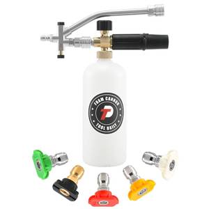 lot 24152 image: Tool Daily Foam Cannon with Dual Connector Accessory, 14 Inch Quick Connector, 5 Pressure Washer Nozzle Tips, 1 Liter